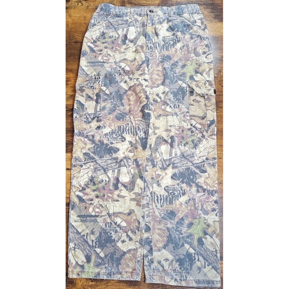 Vintage Jerzees Outdoors Camo Pants‎ Men Large Cargo Mossy Oak Forest Floor